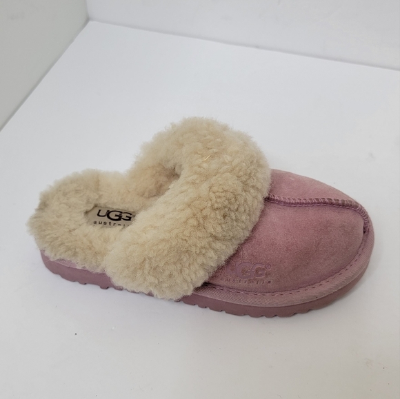 Ugg Slippers Kids Pink Size 11 Leather - Picture 4 of 9